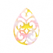 Resin pendants drop baroque Pink-Yellow