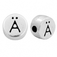 DQ European metal letter beads Ä Antique Silver (nickel free)