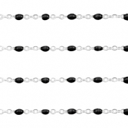 Stainless steel findings belcher chain 1mm Black-Silver