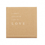 Jewellery (gift) box 'A small gift with lots of LOVE' Brown