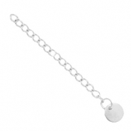 Stainless Steel findings extension chain coin 8mm Silver
