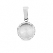 Polaris Steel charm with setting for 7mm cabochon/Swarovski SS34 Silver