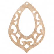 Resin pendants baroque drop Light Semolina Beige