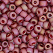 Miyuki seed beads 6/0 Opaque Glazed Frosted Rainbow Dark Red 6-4696