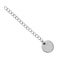 Stainless Steel findings extension chain coin 12mm Silver