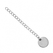 Stainless Steel findings extension chain coin 10mm Silver
