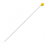 DQ European metal findings headpin 52mm Antique Silver-Tropical Yellow (nickel free)