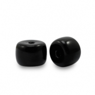 6 mm glass beads rondelle Black