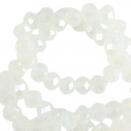 Top faceted beads 6x4mm disc Milky crystal-Pearl Shine Coating