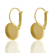 Stainless steel findings earrings for 12mm cabochon Gold