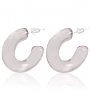 Trendy earrings Creole Taupe