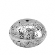 Beads Metal Look disc flower Antique Silver