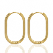 Stainless steel earrings creole oval Gold