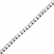 Hematite beads cube 2mm Silver
