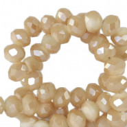 Top faceted beads 8x6mm disc Chadwick Brown-Pearl Shine Coating