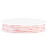 Macram&eacute; bead cord braided 1mm Soft Pink Metallic