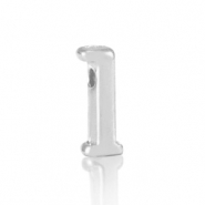 DQ European metal letter beads L Antique Silver (nickel free)