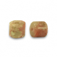 Natural stone beads Quartz disc 4x4mm Moss Green