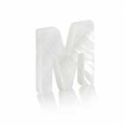 Shell pendants specials letter M White (natural colour)