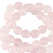 Natural stone beads Milky Quartz 8mm faceted polished Sweet Rose