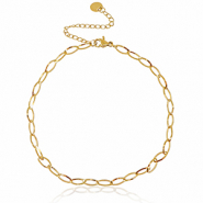 Stainless steel anklets chain oval Gold