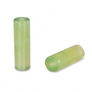 Natural stone beads Agate tubes Green
