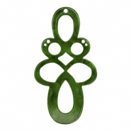 Resin pendants baroque Moss Green