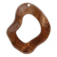 Resin pendants organic glitter Multicolor Brown