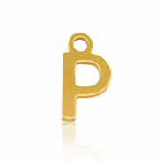 Stainless steel charms initial P Gold