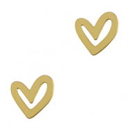 Stainless steel charms heart Gold