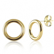 Stainless steel earrings 12mm Gold