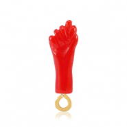 Resin pendants "Mano Fico" Red-Gold