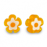 Millefiori beads flower Orange