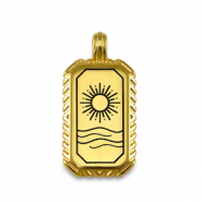 DQ European metal charms sun Gold (nickel free)