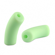 Acrylic tube beads matt Mint Green