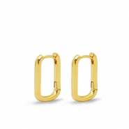 DQ European metal findings creole earrings oval Gold (nickel free)