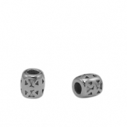 Stainless steel beads 5mm Antique Silver