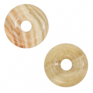 Natural stone charms Jasper donut 20mm Beige-Pink