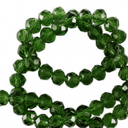 Top faceted beads 3x3mm disc Emerald Green
