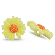 Beads Ceramic flower Yellow-Orange