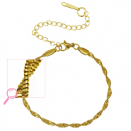 Stainless steel bracelets twisted Gold