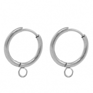Stainless steel earrings creole 17mm Silver