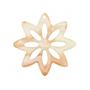 Resin pendants flower Copper Orange