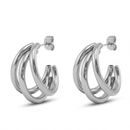 Stainless steel earrings / earpins Silver
