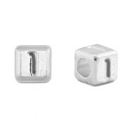 DQ 1 European metal letter beads Antique Silver (nickel free)