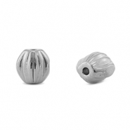 Stainless steel beads oval Silver