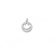 Brass TQ metal charms smiley Silver