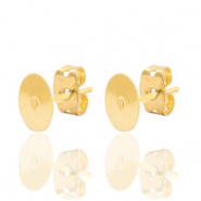 DQ European metal findings earpins 6mm Gold (nickel free)