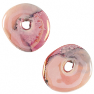 DQ greek ceramic beads donut Rose-Black