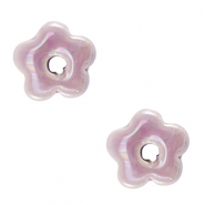 DQ greek ceramic beads flower Lavender Purple